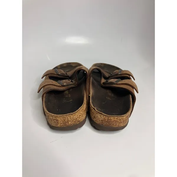 Birkenstock Arizona Sandals Women 41 Brown Fair Leather Two Strap Slides - Image 4
