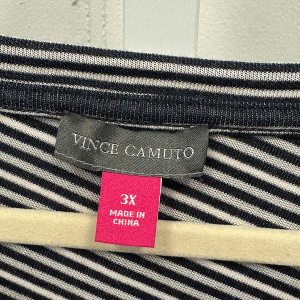 Vince Camuto Womens 3X Navy Blue White Striped 3/4 Sleeve Knit Top Nautical - Image 7