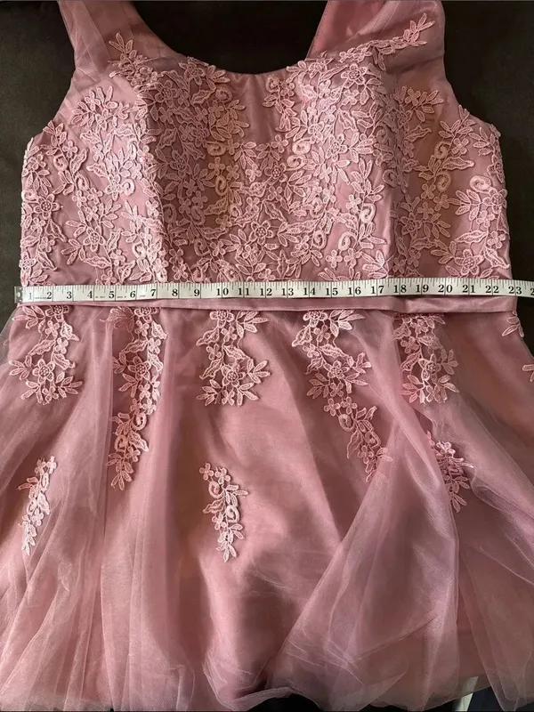 Women’s Pink Lace Short Tulle Prom Party Homecoming Dress Corset Back 24W **READ - Image 6