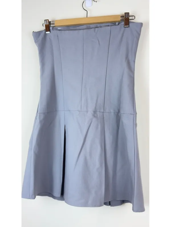 Abercrombie & Fitch NWT Gray Strapless Pleated Skort Mini Dress Y2K Size M - Image 9