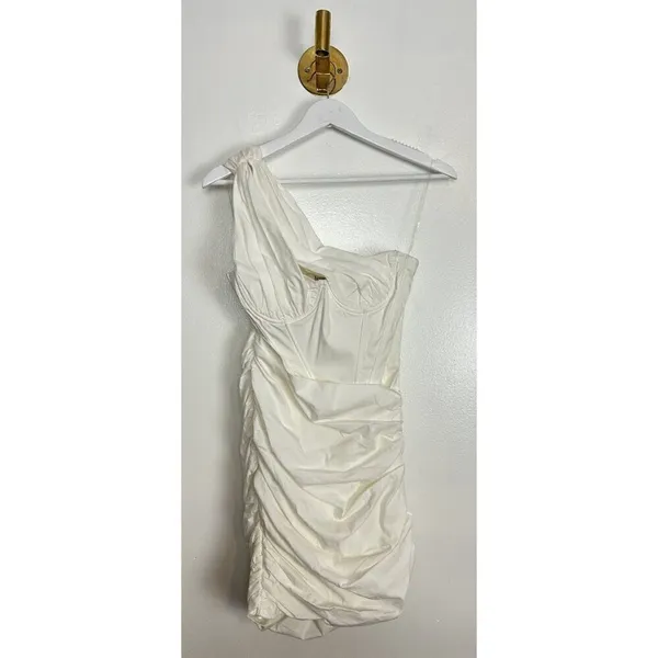 HOUSE OF CB Clementine Cut Out Mini Dress in White Size Small - Image 6