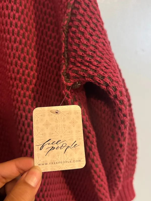 Free People Maisie Oversized Sweatshirt Cranberry Fudge in Medium - Image 3