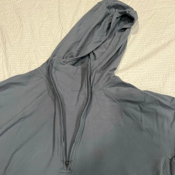 Lululemon Warm Stabilizer 1/2 Zip Hoodie 10 women blue charcoal - Image 5