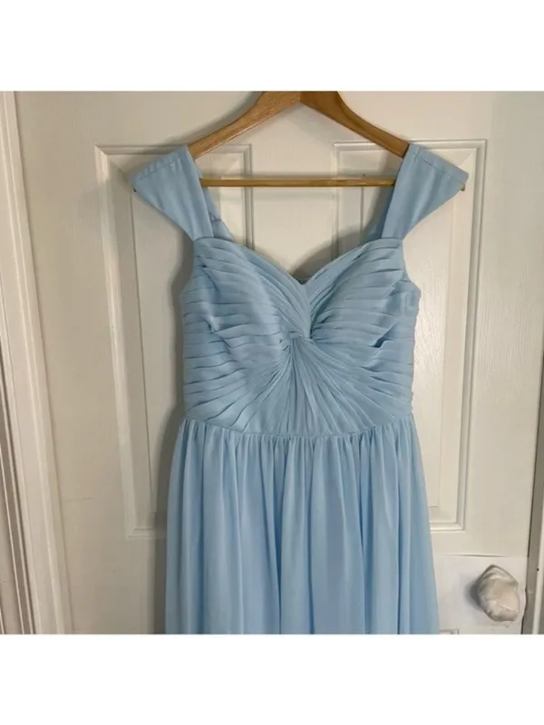 Azazie light Blue pastel full length Formal Dress - no size listed romantic - Image 3