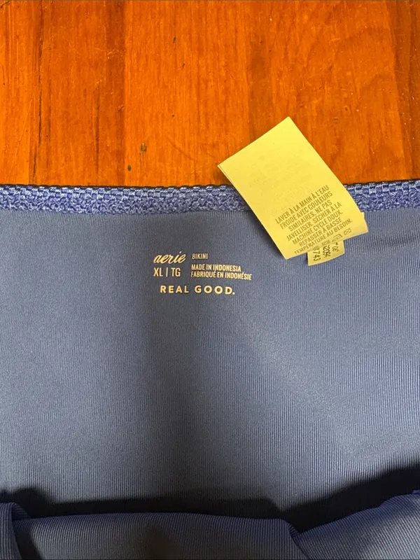 aerie Cobalt Blue Textured Bikini Bottoms - Image 3