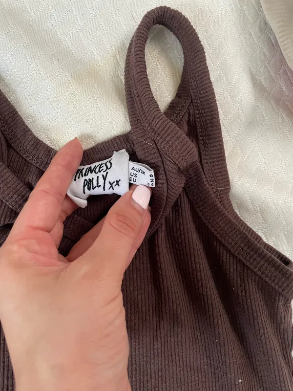Princess Polly Brown Cropped Tank - Image 2