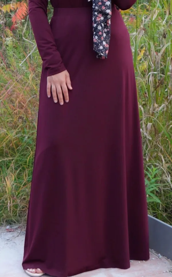 Boutique Spandex A-line maxi skirt- MAHOGANY - Image 2
