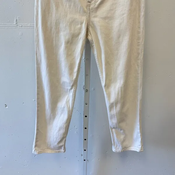 Abercrombie & Fitch Petite Ultra High Rise Ankle Straight Jeans Stretch Cream‎ - Image 5