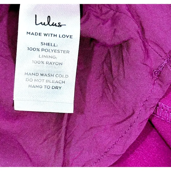 Lulus Pixie Perfect Magenta Satin Mini Dress Cowl Back Ruched Slip - Image 8