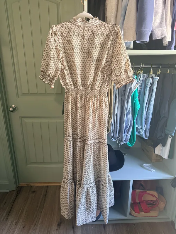 Max Studio Floral Short Sleeve Tiered Maxi Dress - Image 3