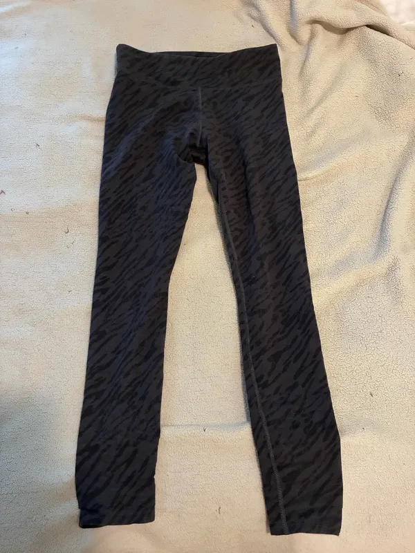 Pact Womens Black Organic Cotton Go-To Leggings Tonal Zebra Sz S - Image 2
