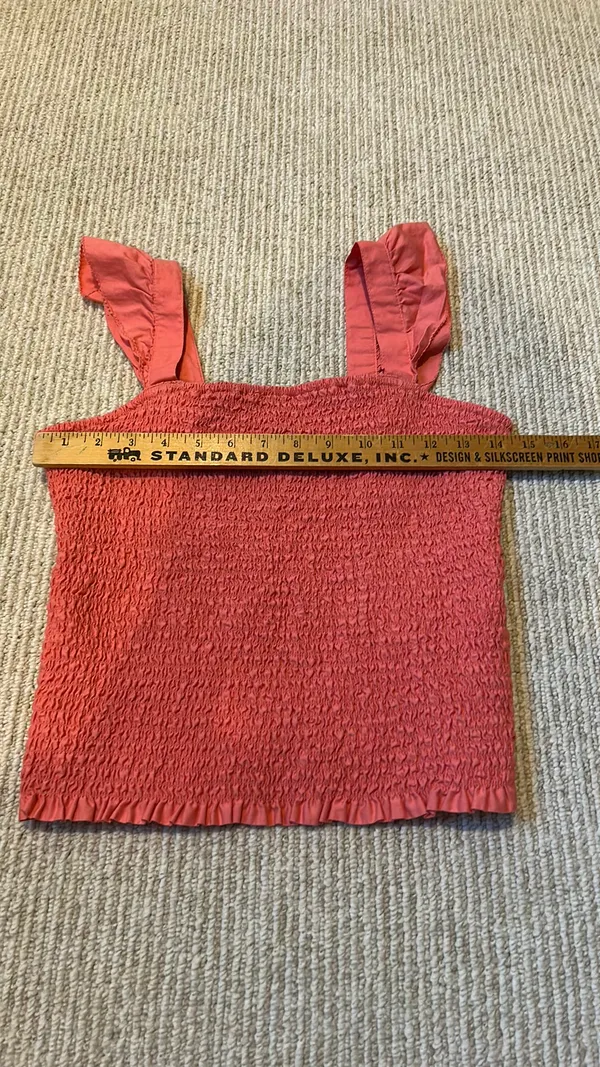Old Navy Coral Ruffle Top M - Image 5
