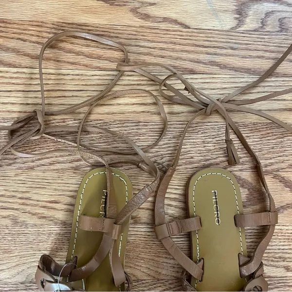 Pilcro Anthropologie NWOT Tie-Up Strappy Sandals Leather Size 7 - Image 10