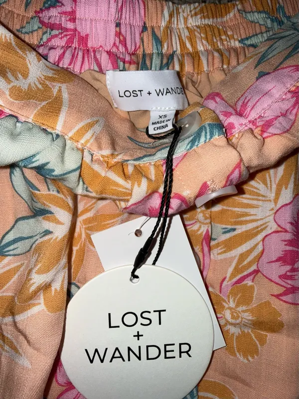 Lost + Wander Floral Button-Front Midi Skirt Size XS - Image 3