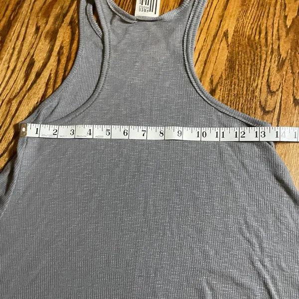 Free People Tank Top Size XS Gray Ribbed Racerback Swing - Image 4