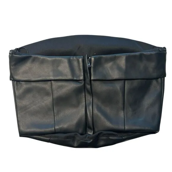 Fore Size S Faux Leather Tube Top Black Cropped Going Out Top Baddie Cocktail‎ - Image 3
