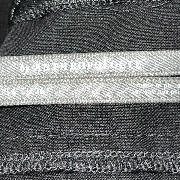 By Anthropologie Squareneck Slim‎ Mini Dress Sleeveless Black Linen Blend Size 4 - Image 7
