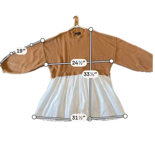Jacquie the label sweater dress tan and white size M - Image 7