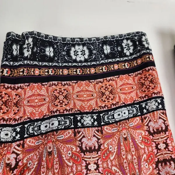 Purple Snow Wide Leg Jumpsuit Bohemian Ethnic Print Palazzo Spaghetti Straps M - Image 12