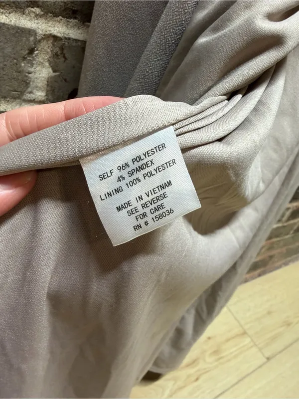 Birdy Grey Alex Sleeveless Maxi Dress Gown Light Beige / Tan / Nude Slit Large - Image 5