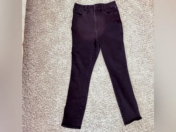 Good American Women’s Jeans Size 8/29 Side Slit Skinny Leg High Rise Black - Image 2