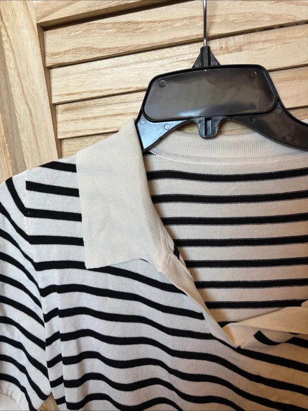 Striped Short-Sleeve Polo Top from Dazy XL - Image 2
