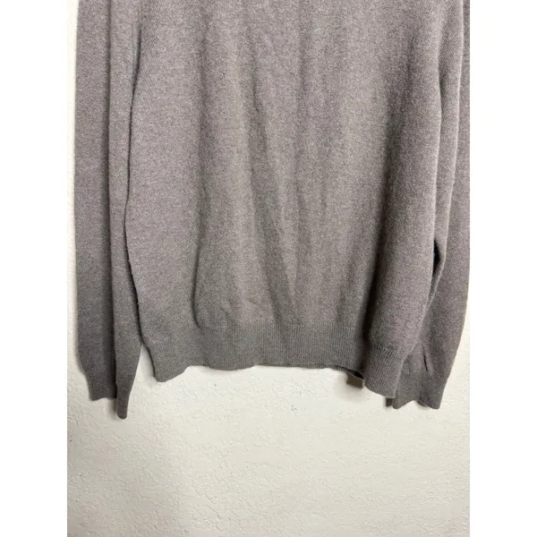 Vintage Charter Club 2-Ply 100% Cashmere Mock Neck Sweater Taupe Womans XL - Image 4