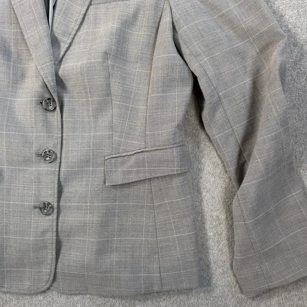 Banana Republic Women's Size 12 Gray Plaid Stretch Blazer Jacket Career Workwear - Image 2