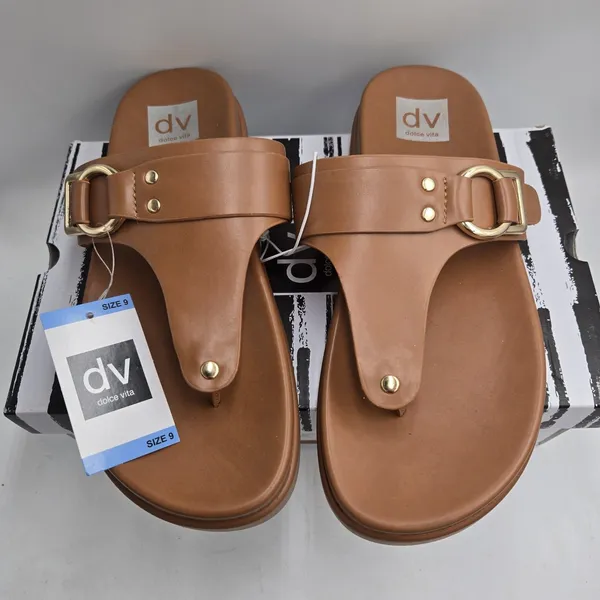 Dolce Vita Women's Footbed Sandal US Size 9 Tan Ulani New In Box Light Brown - Image 2