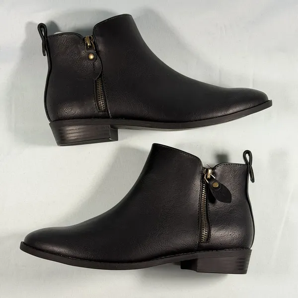 JOURNEE COLLECTION Size-8.5M‎ Womens Ellis Ankle Boot Shoe Black Faux Leather - Image 7