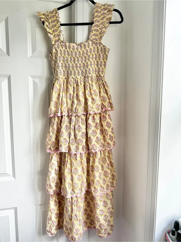 SAYLOR Pink Lemonade Teodora Floral Tiered Maxi Dress with Ruffle Shoulder - Image 6