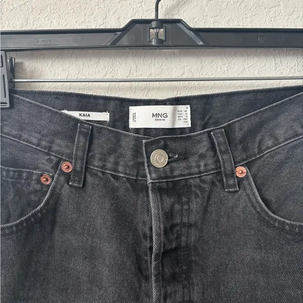 Mango Black/Gray straight Leg Jeans size 6 - Image 4