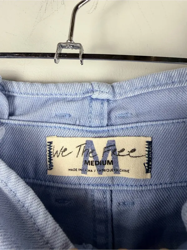 We The Free People Nova Denim Paper Bag High Rise Shorts Blue medium - Image 3