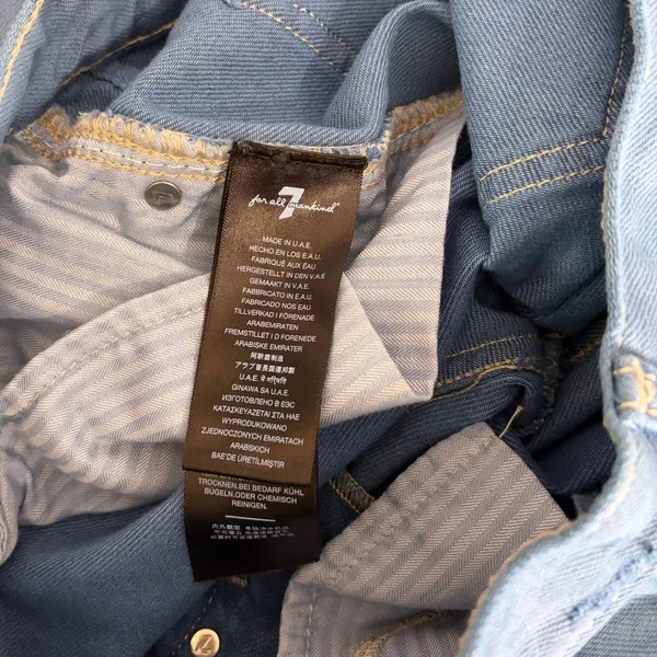 NWT!! 7 FOR ALL MANKIND Balloon Distressed Denim Jeans Tapered Blue Size 26 - Image 11