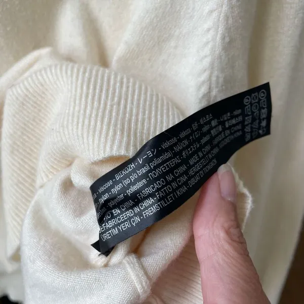 Zara Vanilla Side Ruffle Knit Crop Top Sweater S - Image 9