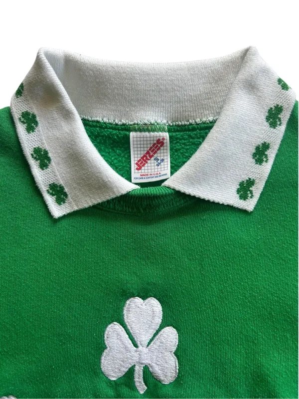 Vintage St. Patrick’s Day Shamrock Pullover Size S Cottage Grandmacore 90s - Image 3