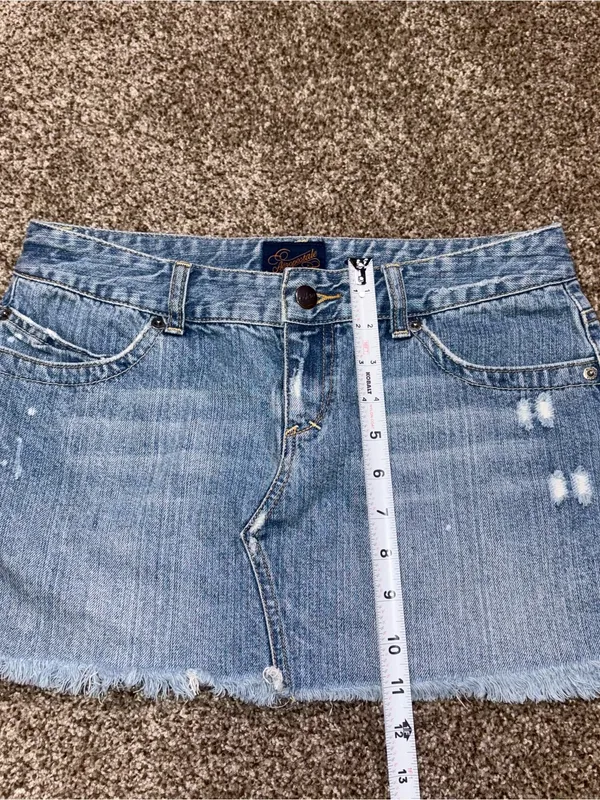 Aeropostale Light Blue Distressed Denim Mini Skirt - Image 4