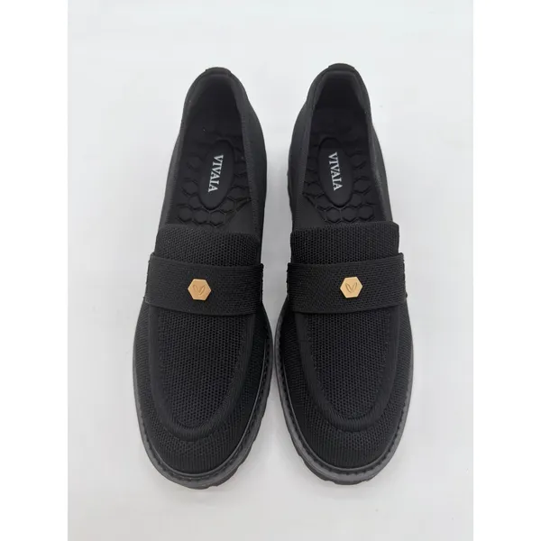 Vivaia Francesca Platform Chunky Heel Penny Minimalist Preppy Black Loafer 8 - Image 5