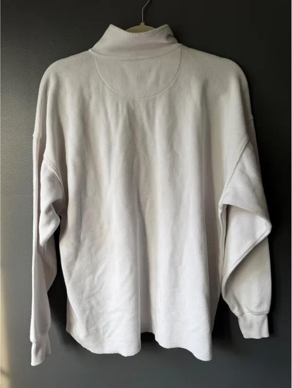 Aerie White Half-Zip Pullover Sweatshirt XS - Image 2