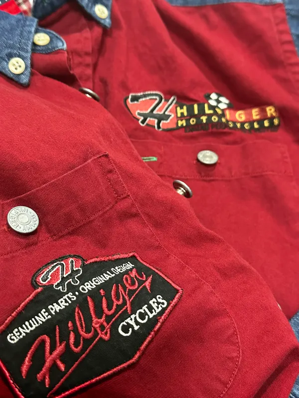 vintage denim jean motorcycles buttondown longsleeve - Image 5