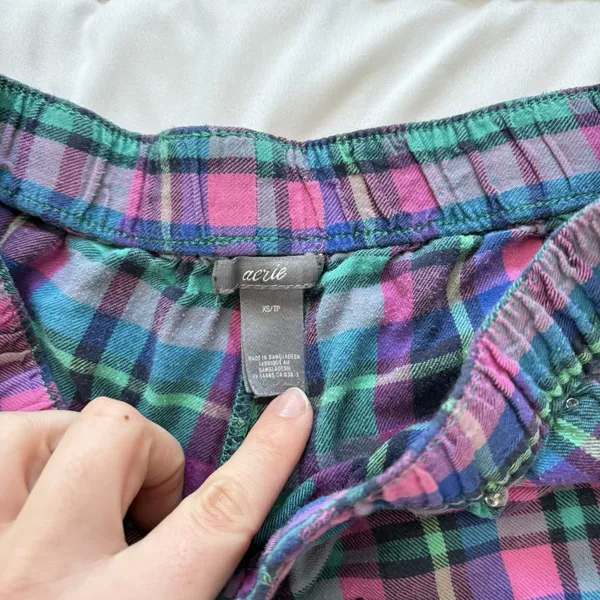 Aerie Shorts Retro Y2K Womens XS Micro Mini Pink Green Plaid 100% Cotton Dainty‎ - Image 4