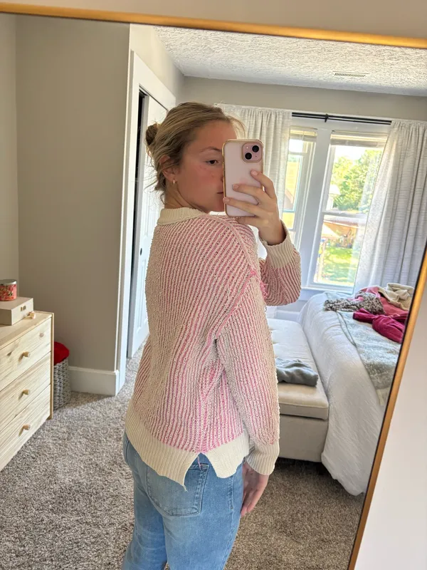 Pink stripe sweater - Image 3