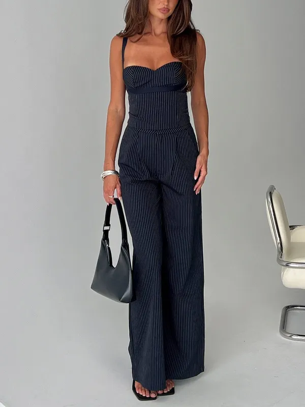 Princess Polly Briana Set Navy Pinstripe 0 - Image 10