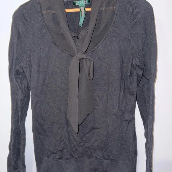 Women’s‎ Ralph Lauren Neck Tie Sweater Size L J - Image 2