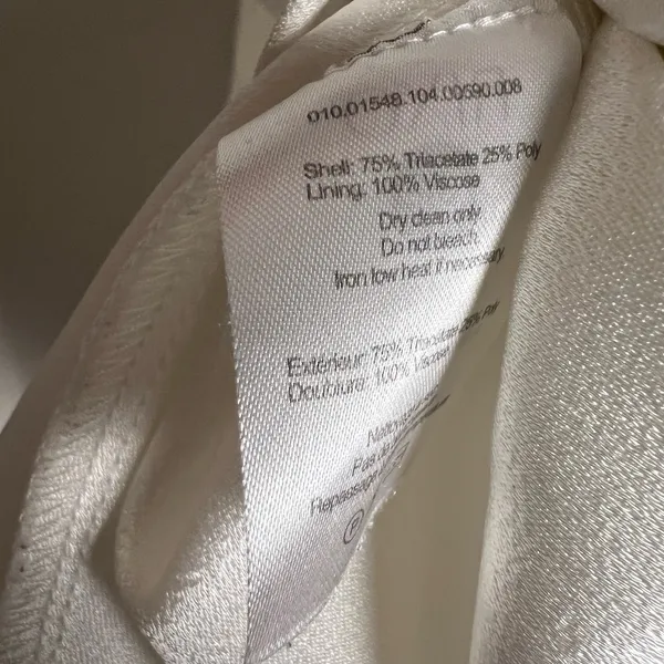 RIXO Bridal Libby Ivory Satin Bow Sleeveless Mini Dress Size XS - Image 13