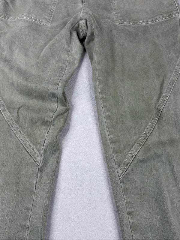 AYR Pants Womens 2 Sage Green Moto Utility Slim Ankle Zip Stretch Cotton - Image 3