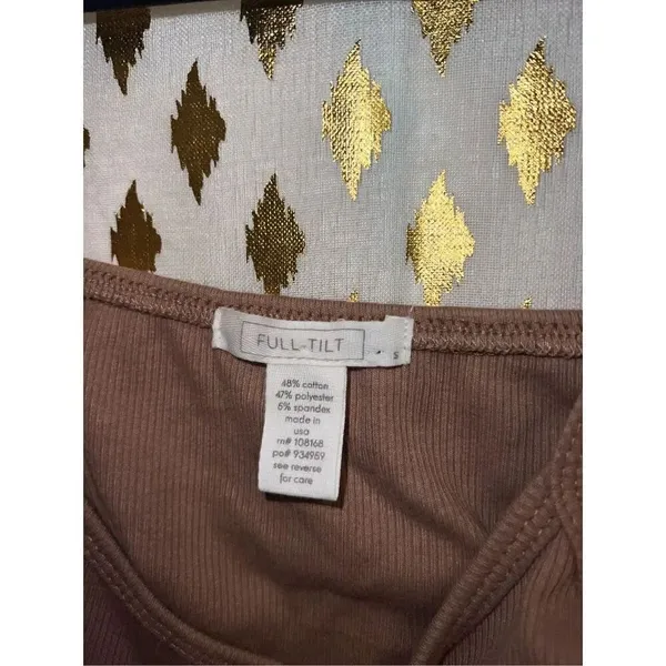 Y2K rhinestone butterfly brown strappy crop top full tilt size S - Image 3