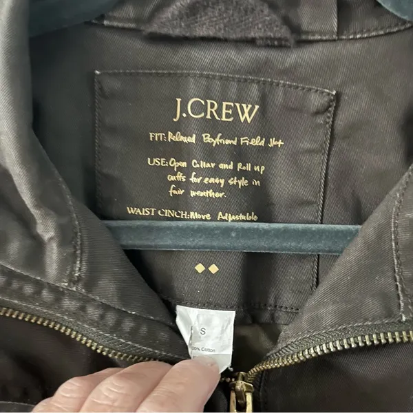 JCrew Resin-coated Black twill field jacket- Size Small - Image 5