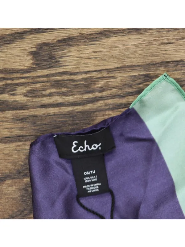 NWT Echo Womens Color Theory Oblong Silk Scarf EN1368 Dazzling Blue Multi - Image 4
