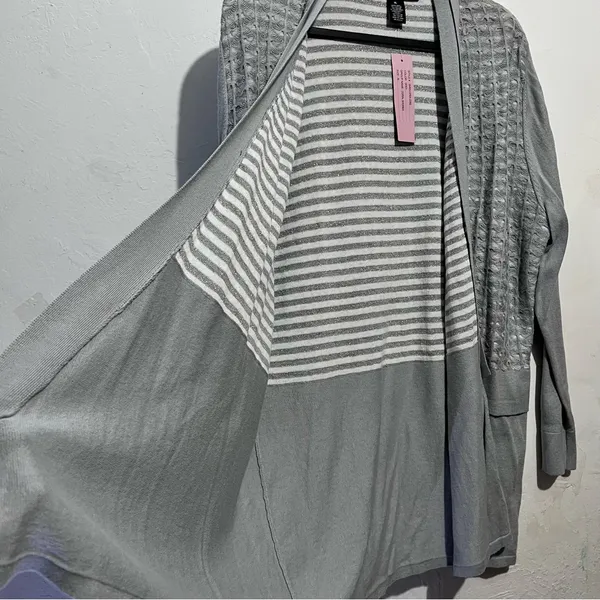 Gray Open Front Cardigan peck peck :Box G - Image 6